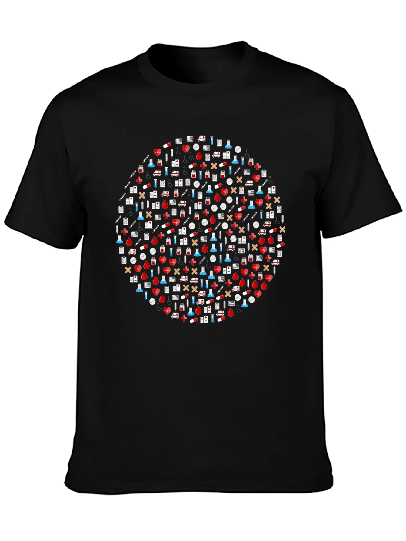 Camiseta Negra Estampado M¨¦dico