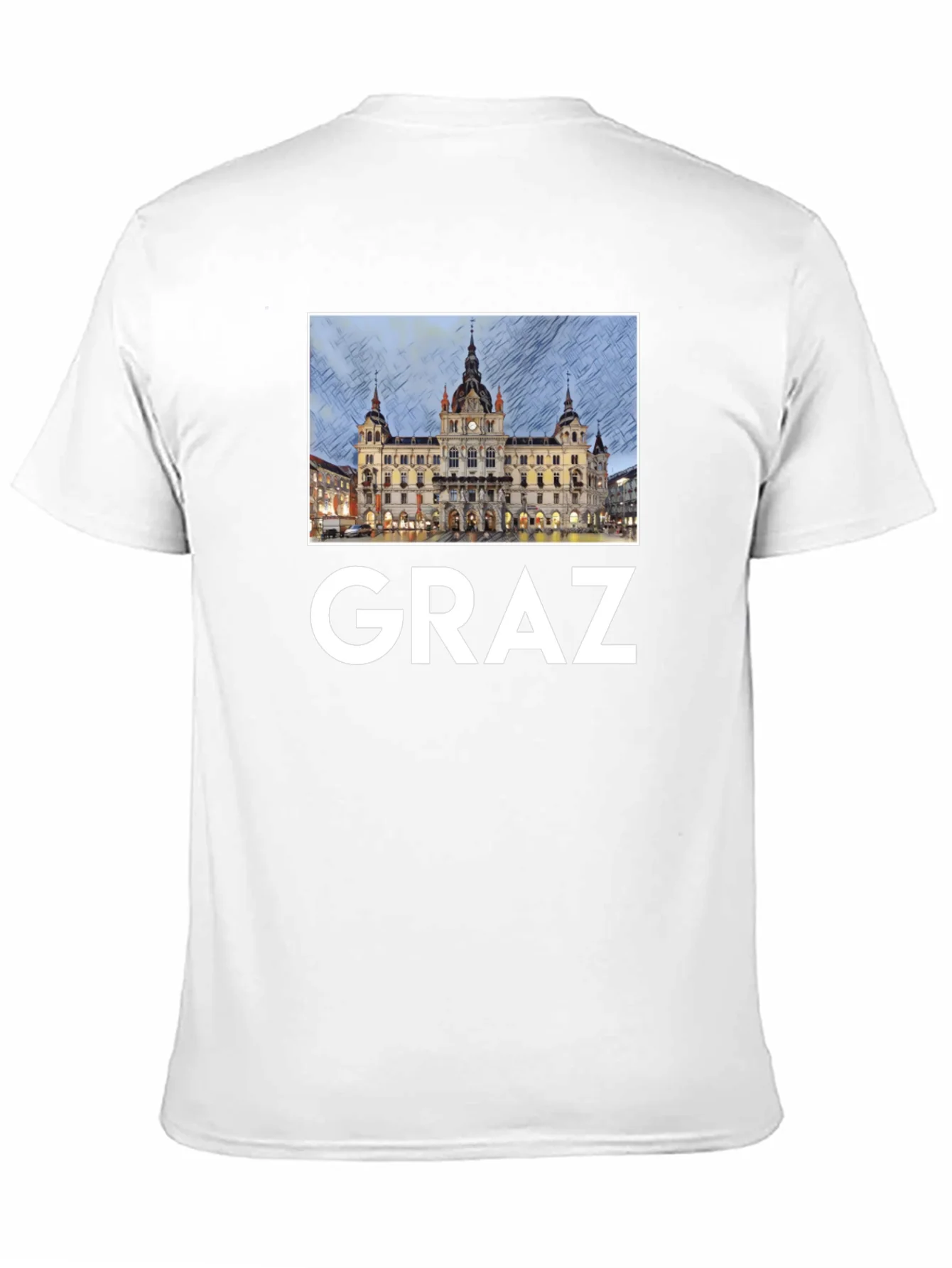 Camiseta Negra Graz Austria Dise?o Urbano Hombre