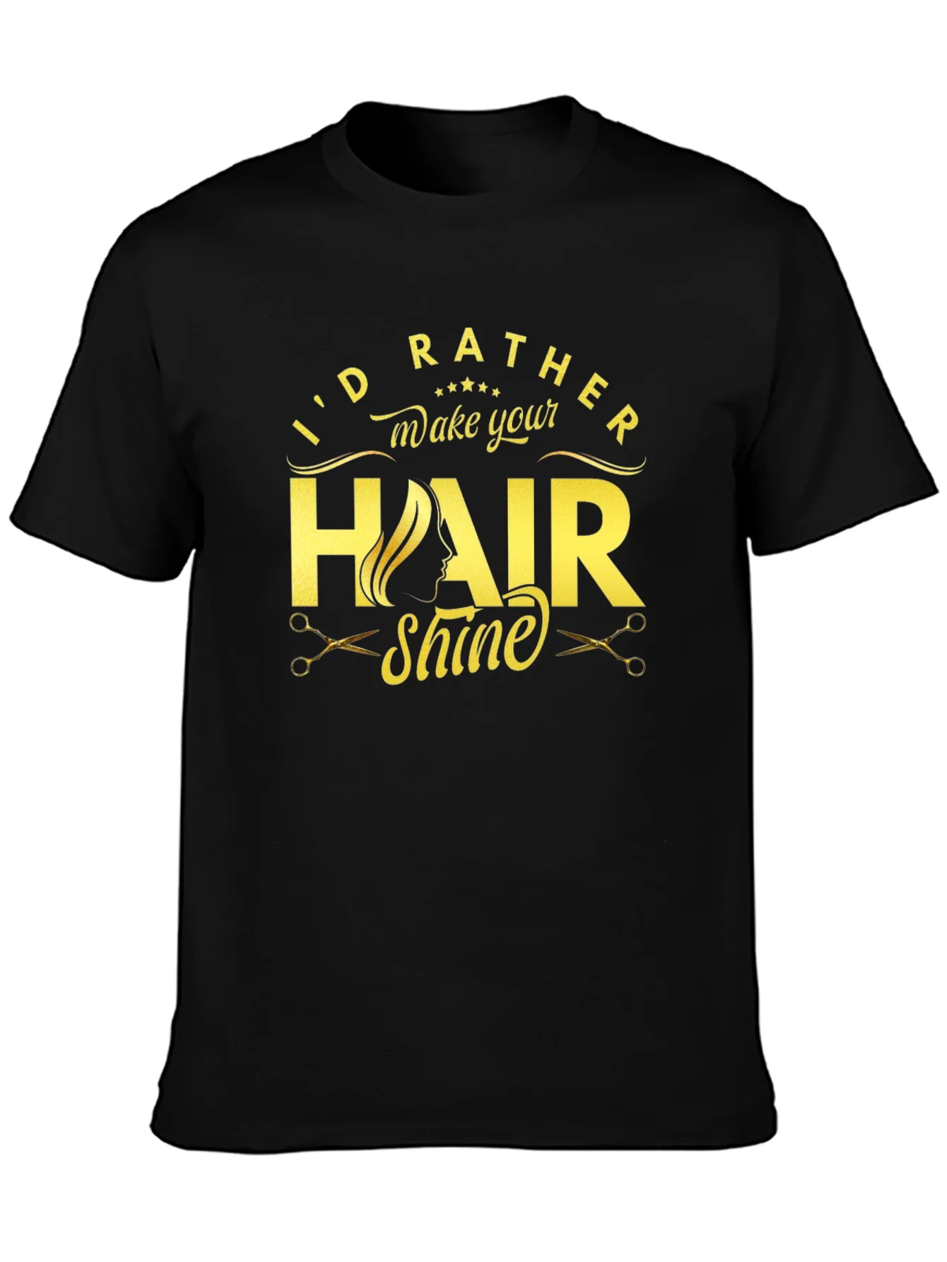 Camiseta Negra Id Rather Make Your Hair Shine