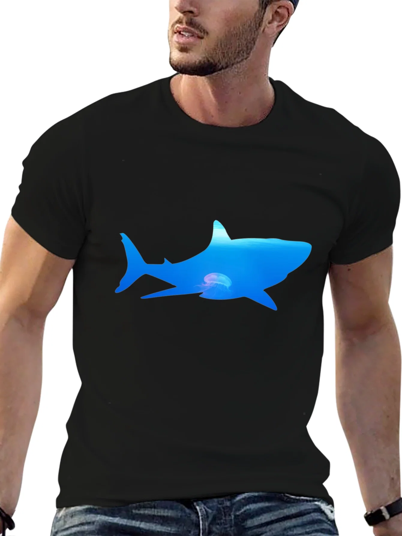 Rebbecca Ocean Shark Graphic Tee - Black