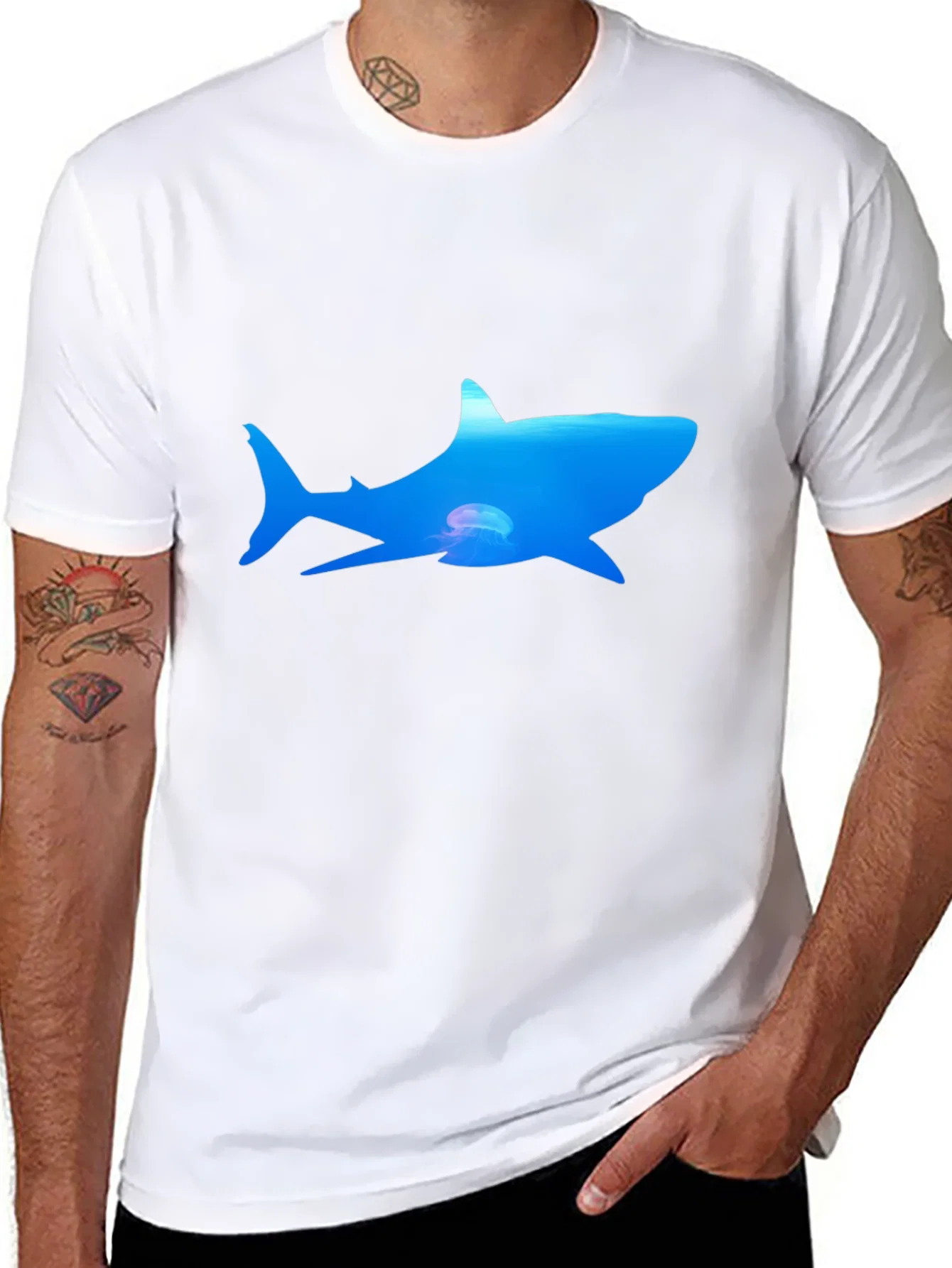 Rebbecca Ocean Shark Graphic Tee - Black