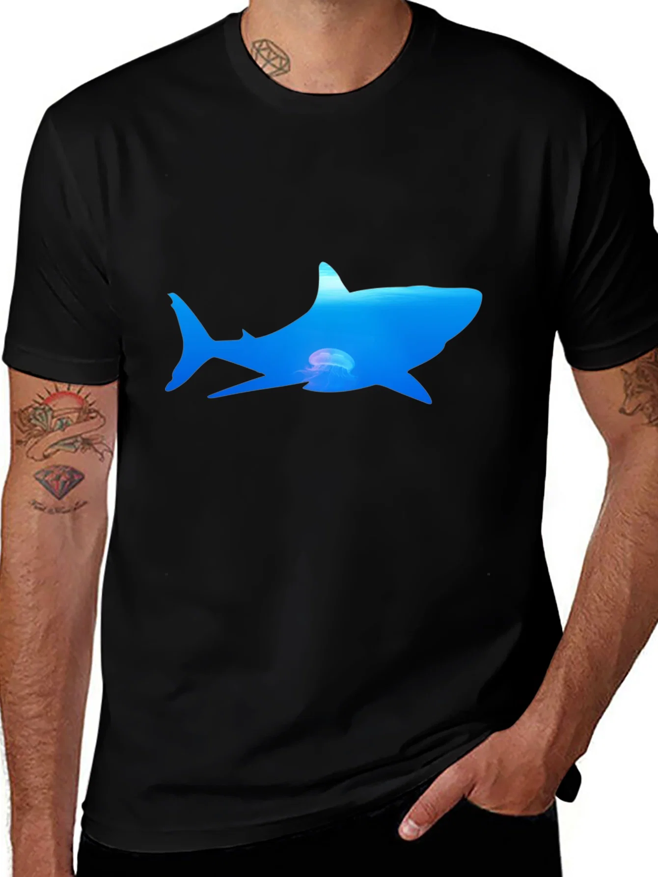 Rebbecca Ocean Shark Graphic Tee - Black