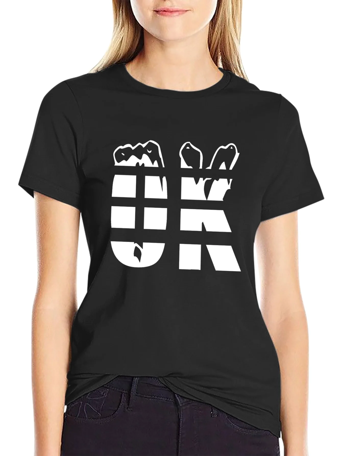Camiseta Hombre Negra Dise?o OK Abstracto