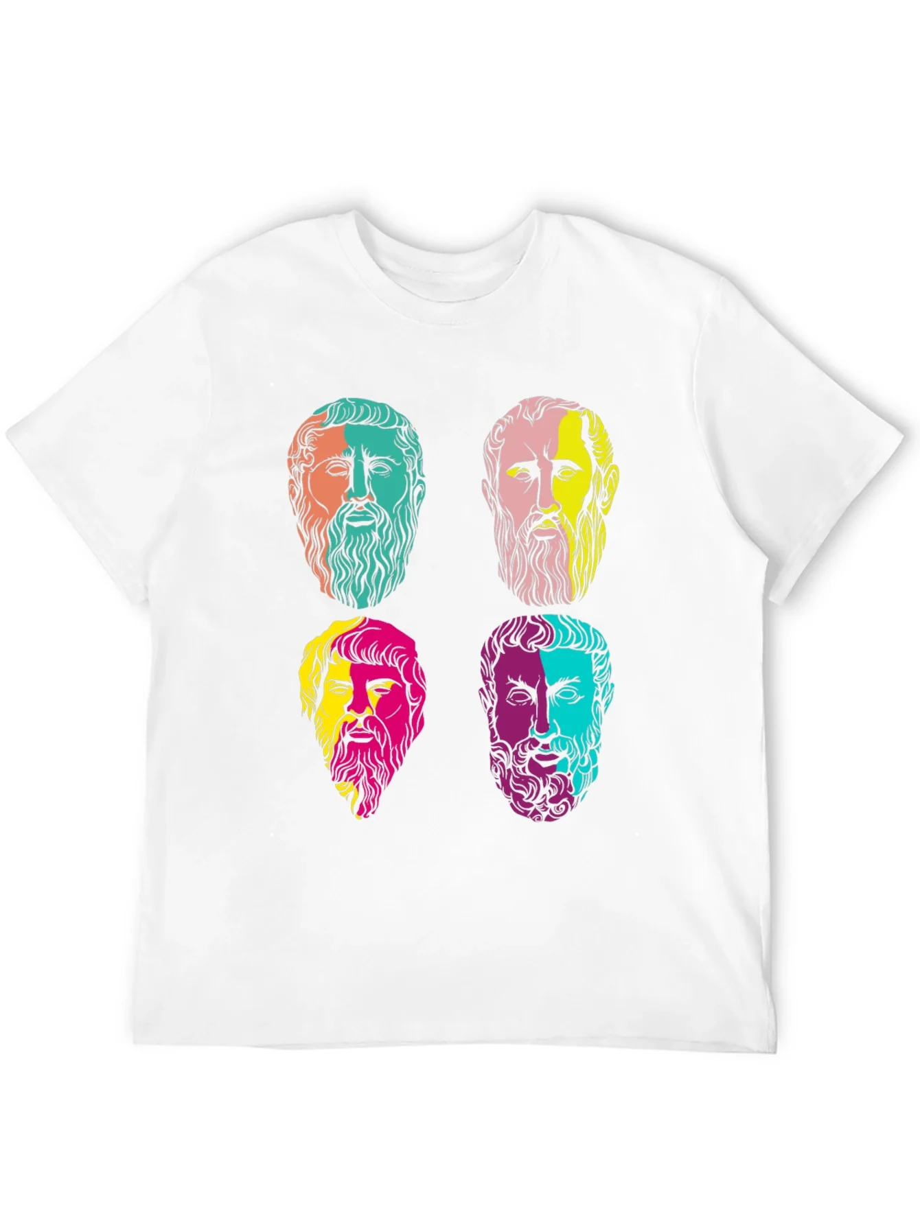 Camiseta Negra con Estampado de Fil¨®sofos Griegos