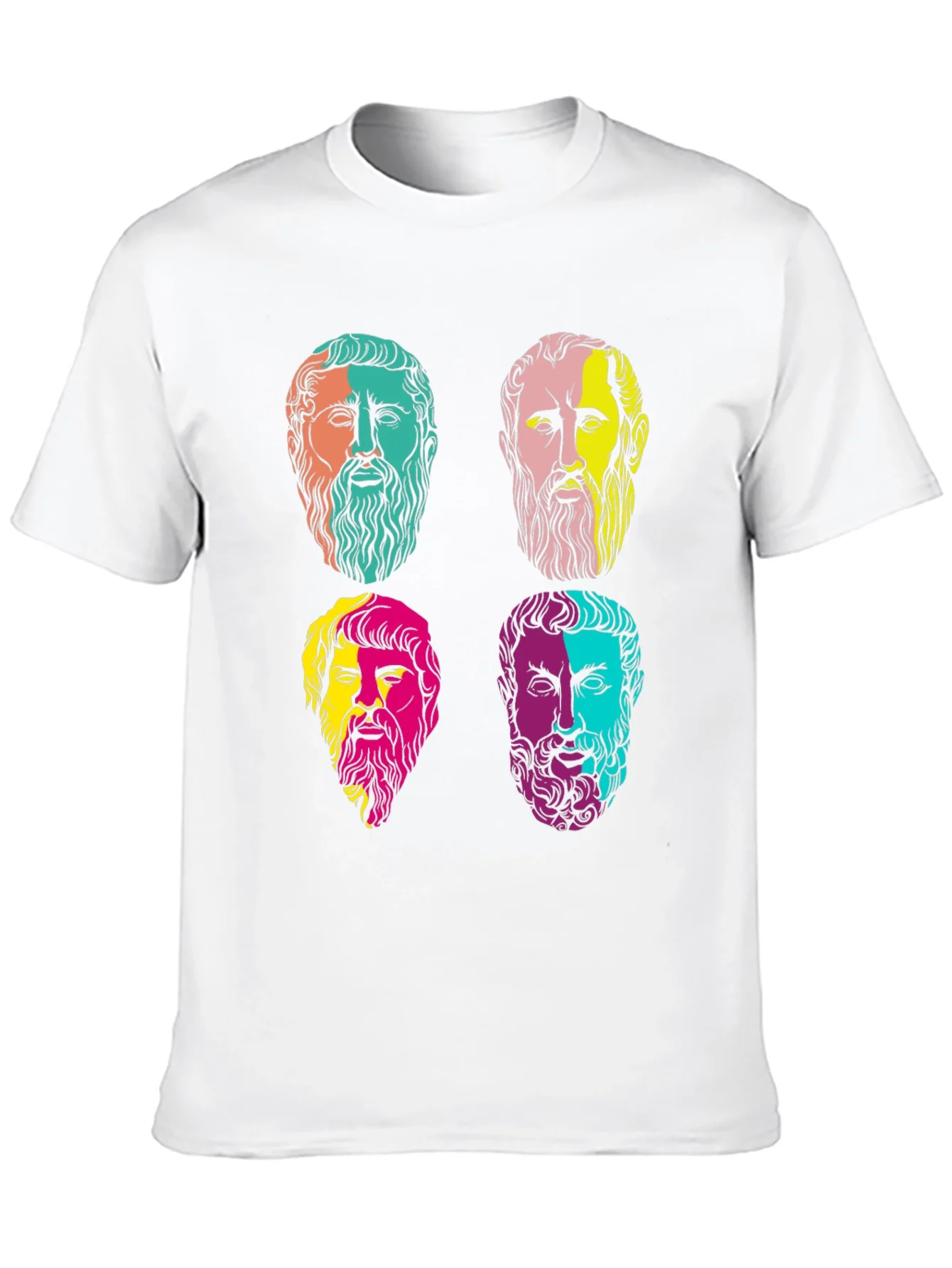 Camiseta Negra con Estampado de Fil¨®sofos Griegos