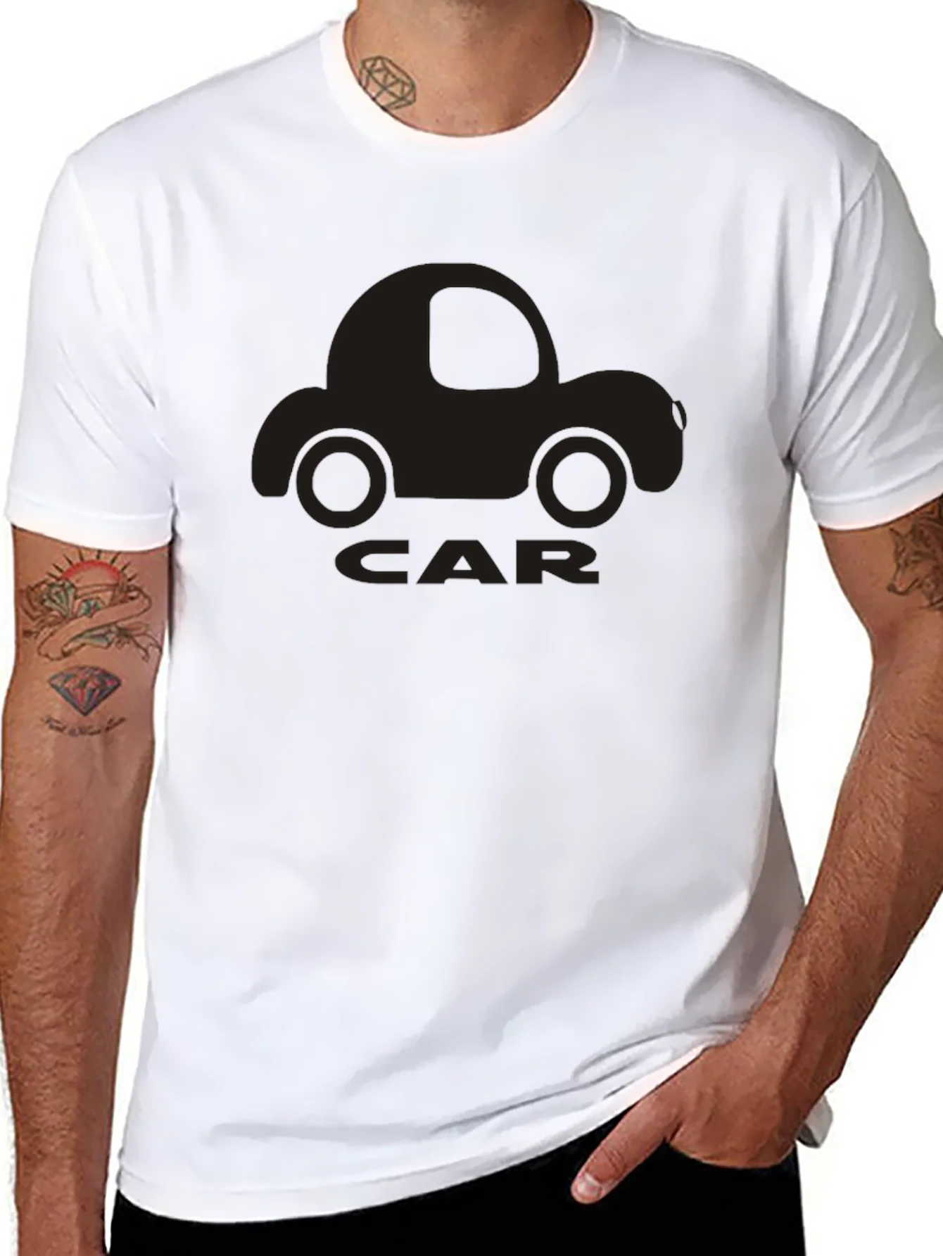 Camiseta Negra con Dise?o de Coche Retro