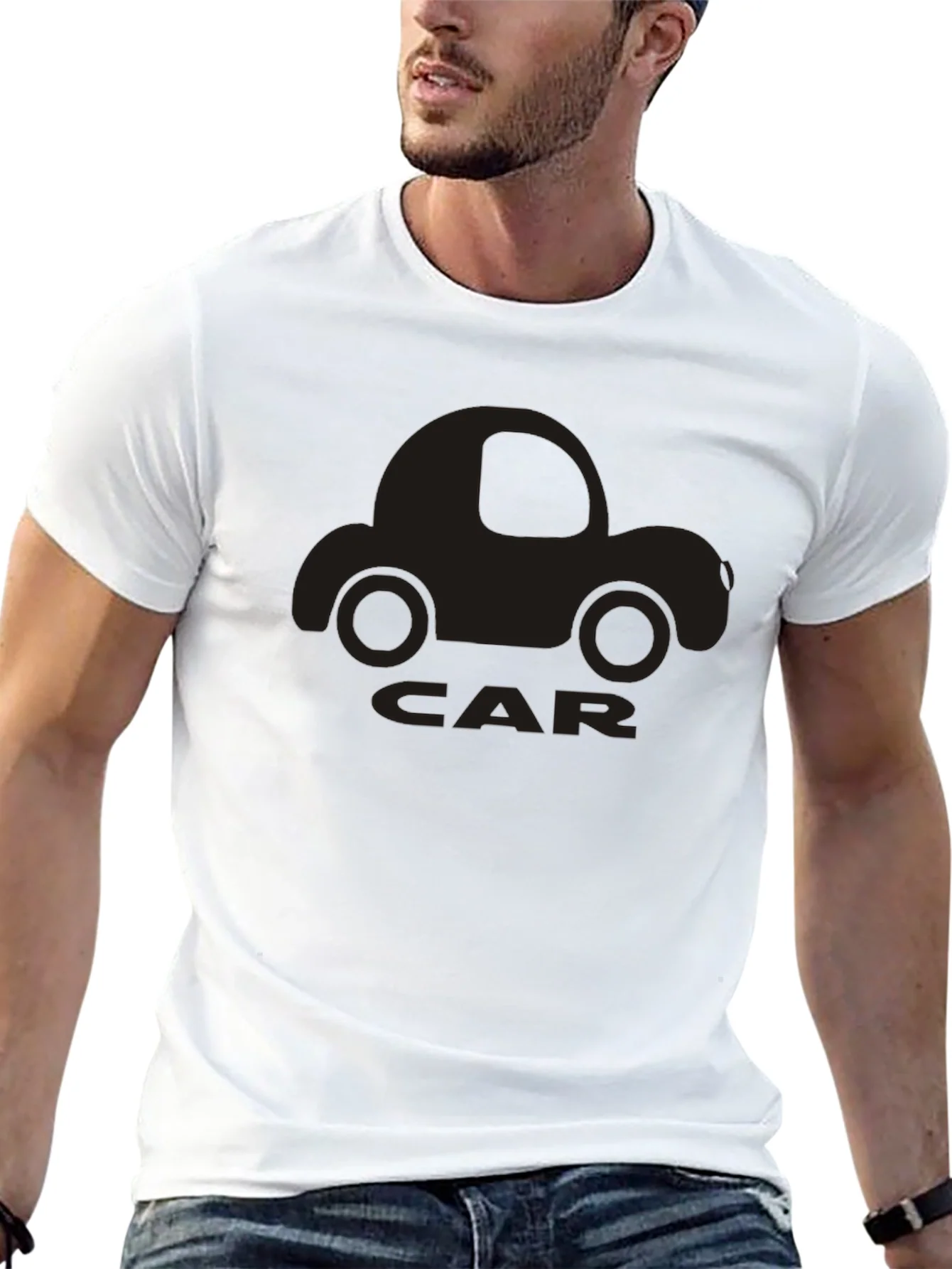 Camiseta Negra con Dise?o de Coche Retro