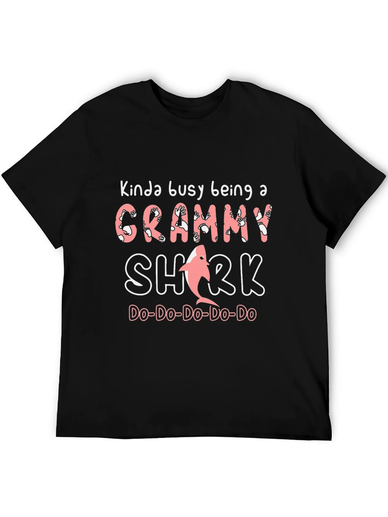 Camiseta Negra Grammy Shark - Divertida y Original