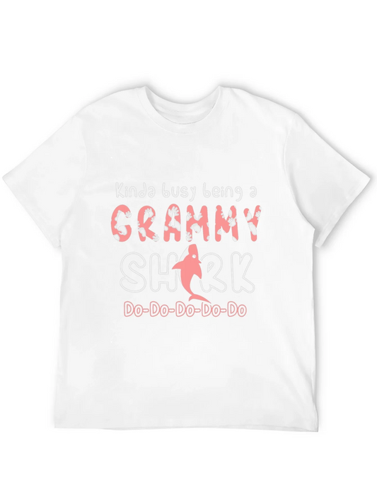 Camiseta Negra Grammy Shark - Divertida y Original