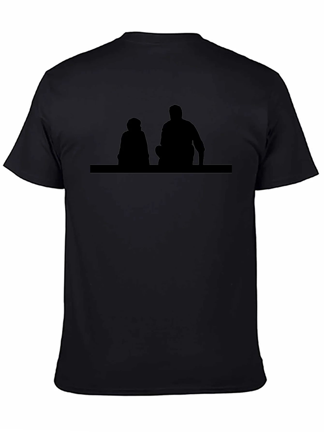 Camiseta Negra Silueta Amistad | Dise?o ¨²nico