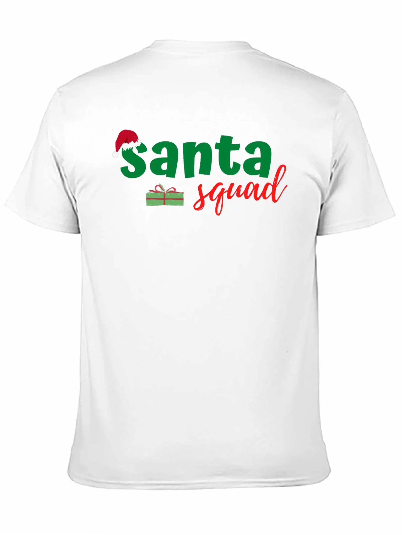 Camiseta Negra Santa Squad Navide?a para Hombre