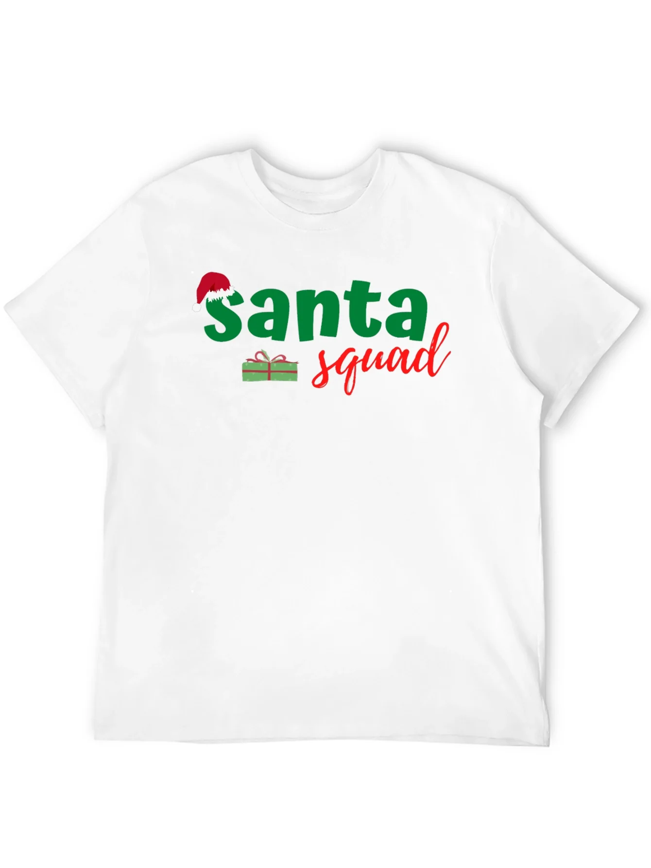 Camiseta Negra Santa Squad Navide?a para Hombre