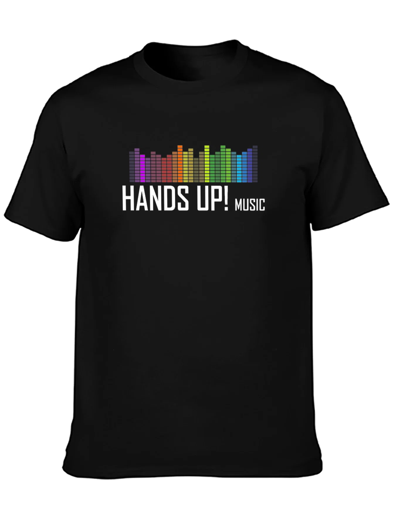 Rebbecca Hands Up! Music T-Shirt - Vibrant Equalizer Design
