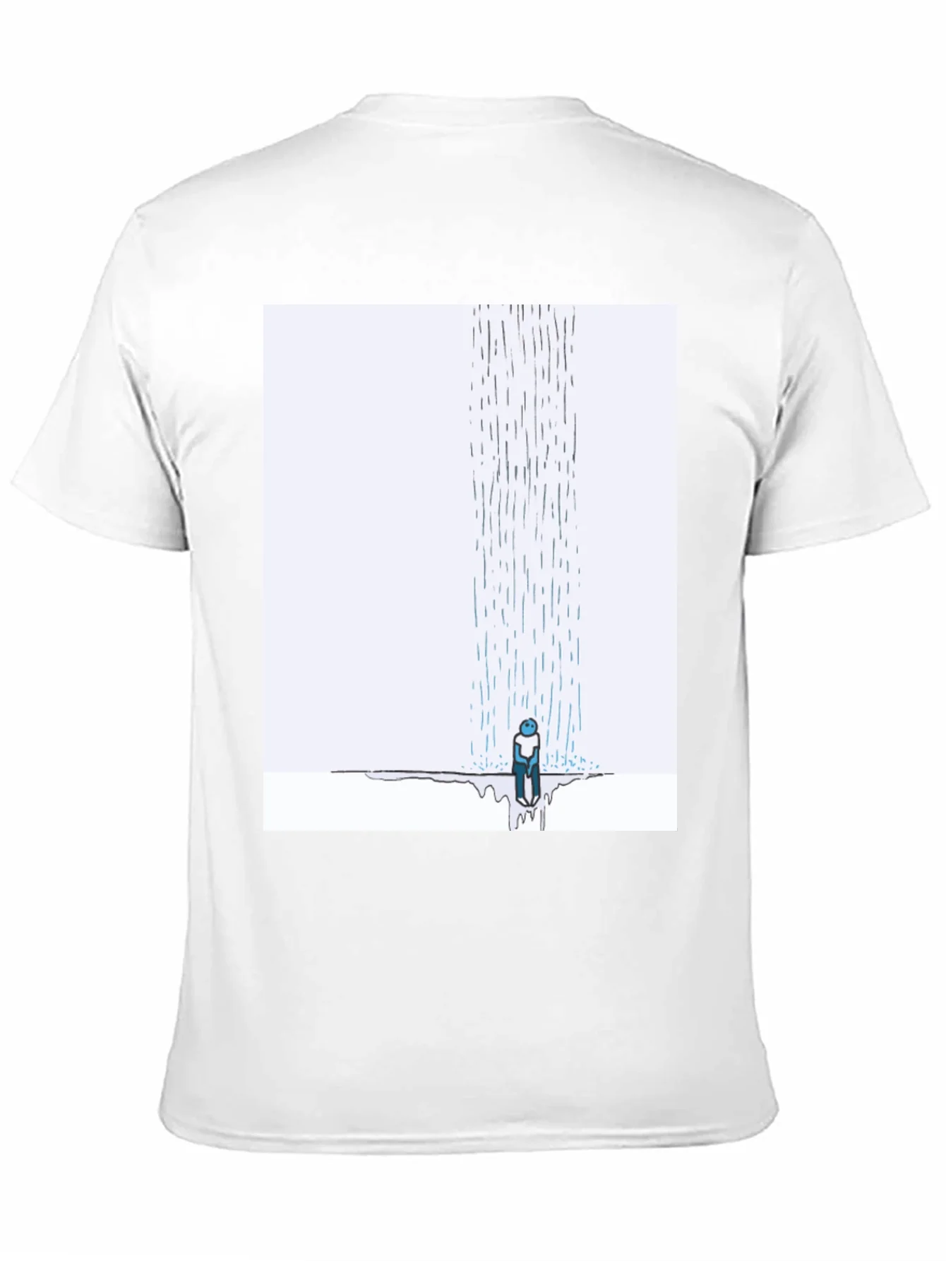 Camiseta Negra con Dise?o Lluvia Triste