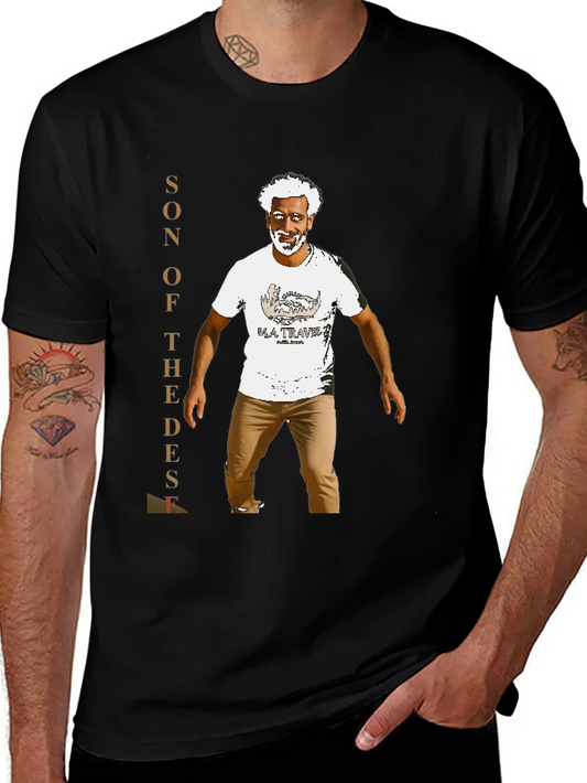 Camiseta Negra Hijo del Desierto con Dise?o Gr¨¢fico