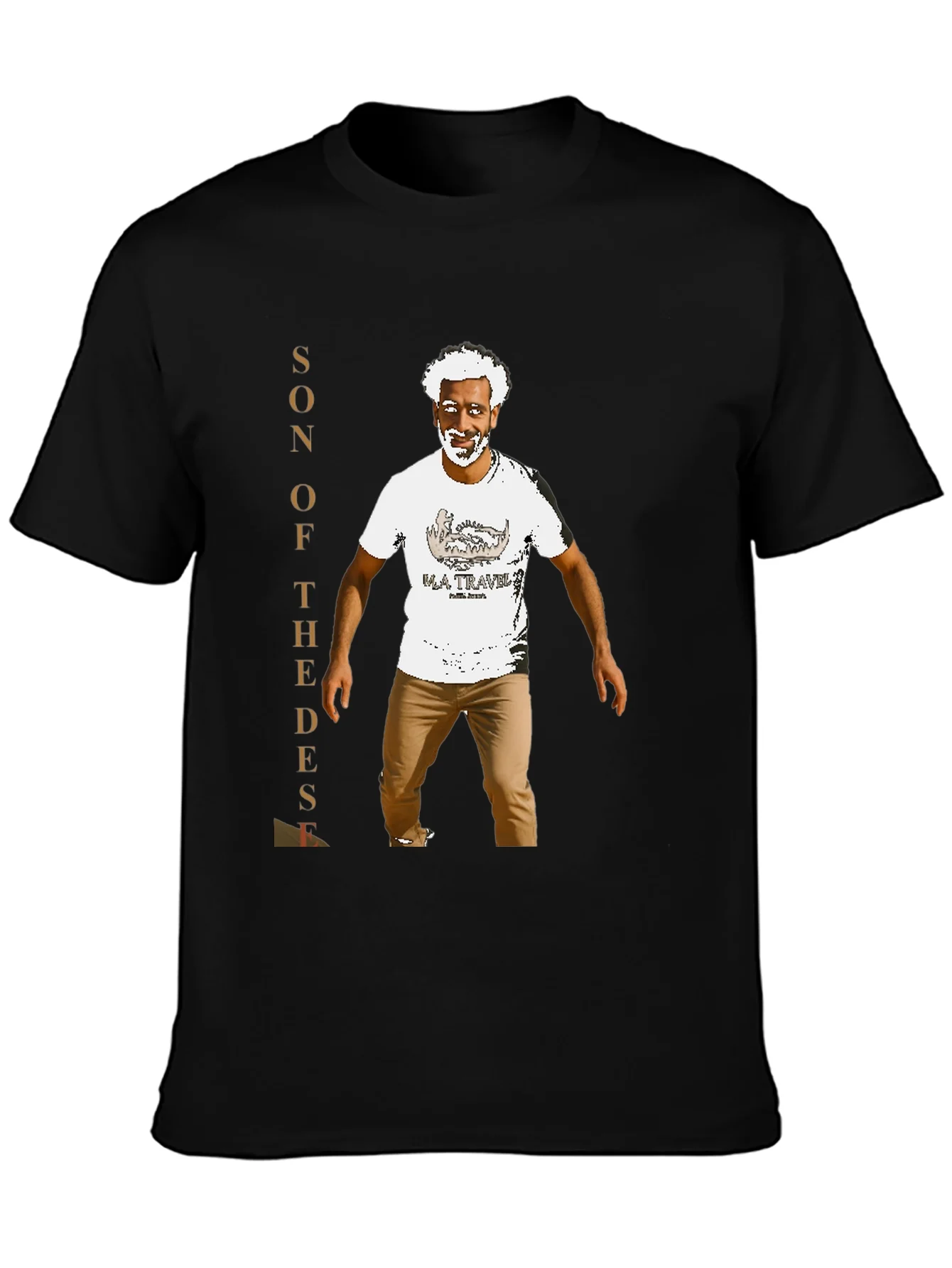 Camiseta Negra Hijo del Desierto con Dise?o Gr¨¢fico