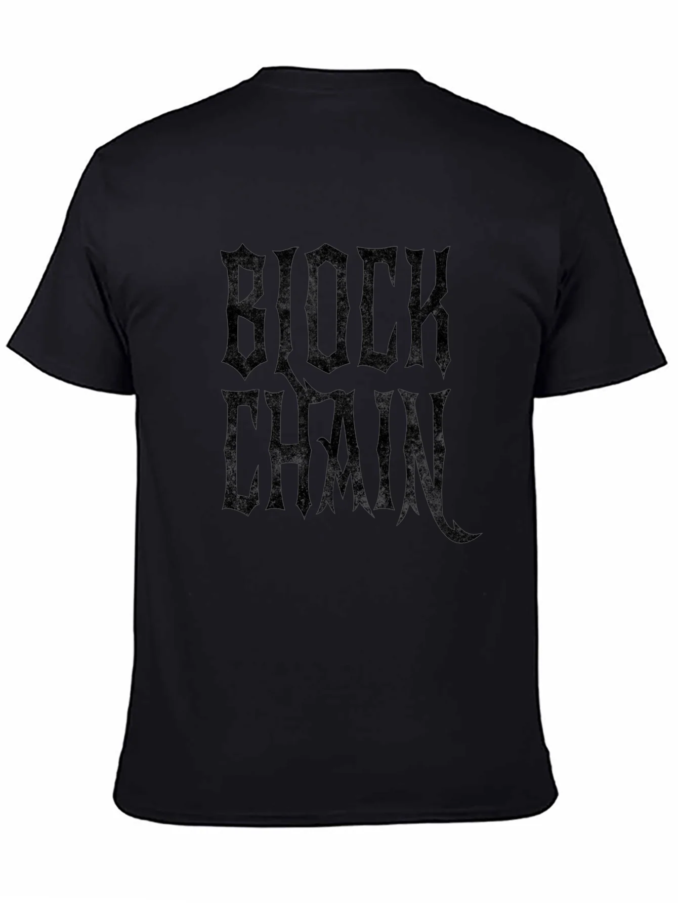 Camiseta Negra Blockchain Estilo G¨®tico
