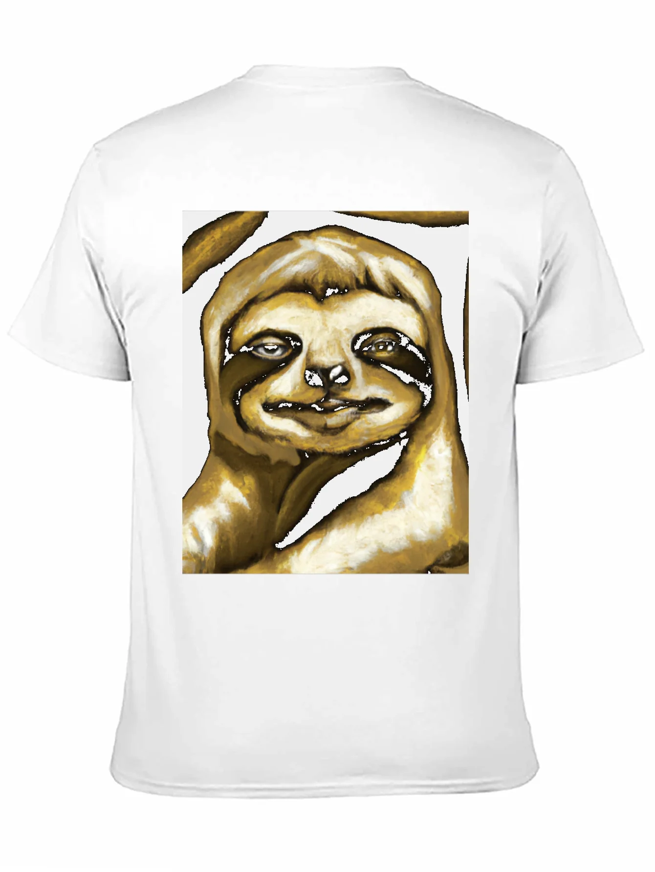 Camiseta Negra con Estampado de Perezoso Art¨ªstico