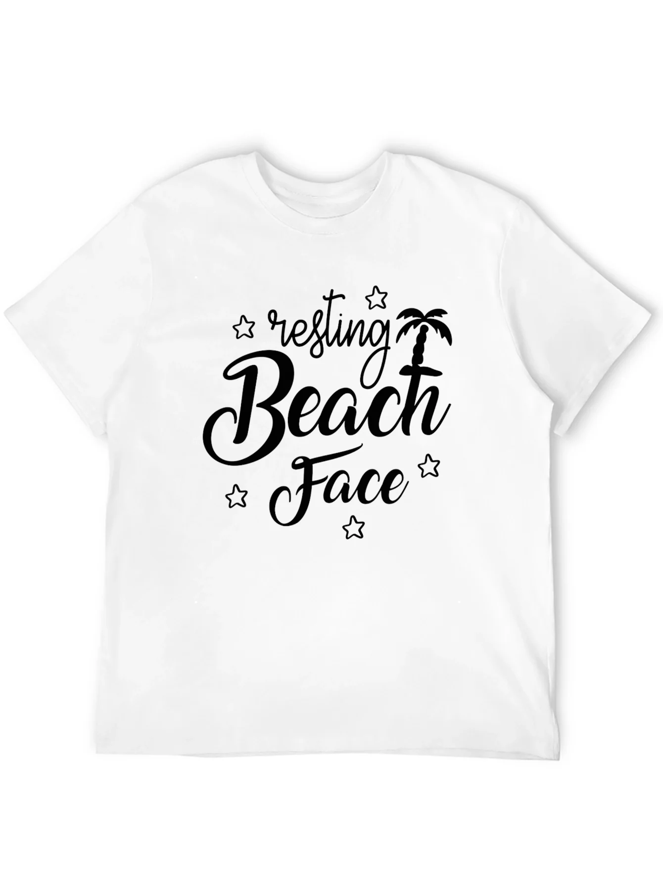 Camiseta Negra Resting Beach Face para Hombre