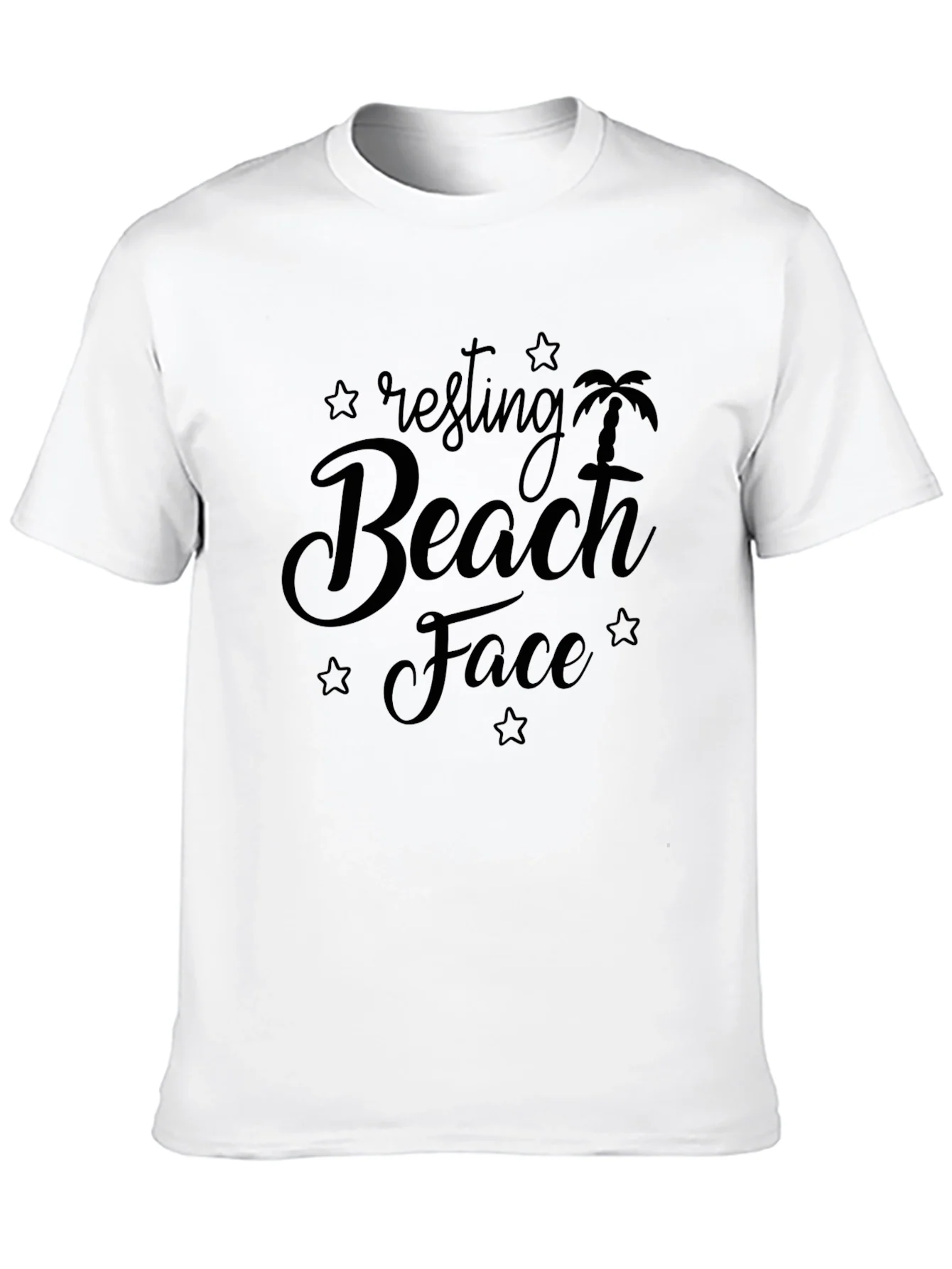 Camiseta Negra Resting Beach Face para Hombre