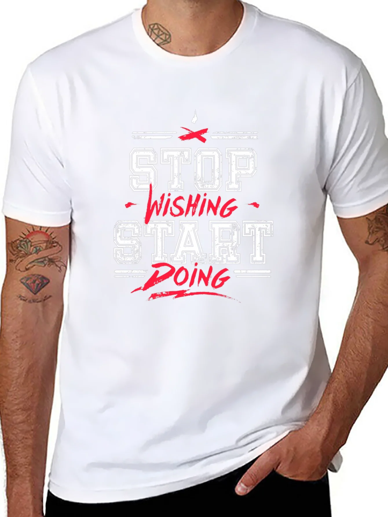 Rebbecca Motivational T-Shirt: Stop Wishing Start Doing