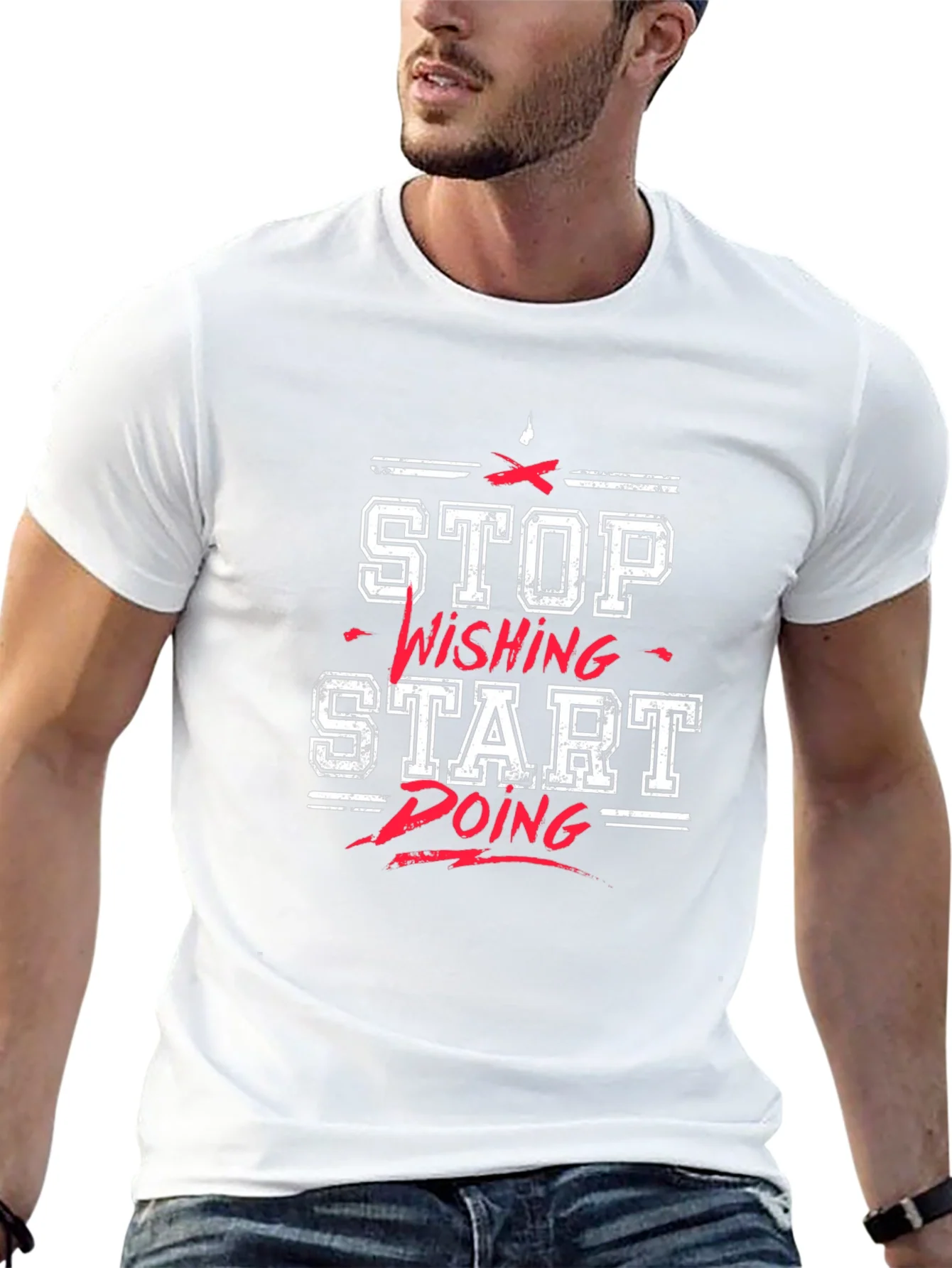 Rebbecca Motivational T-Shirt: Stop Wishing Start Doing