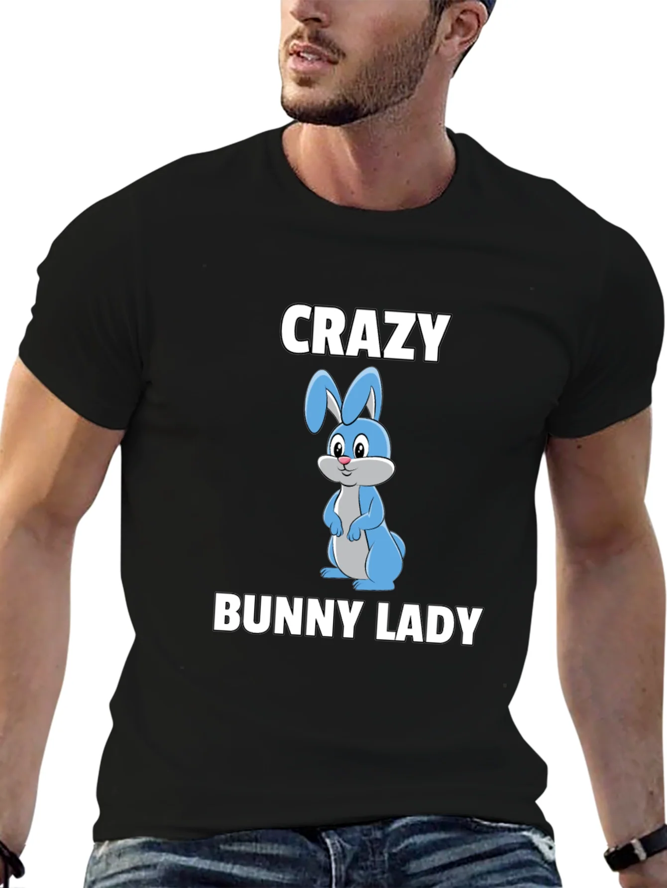 Camiseta Negra Crazy Bunny Lady