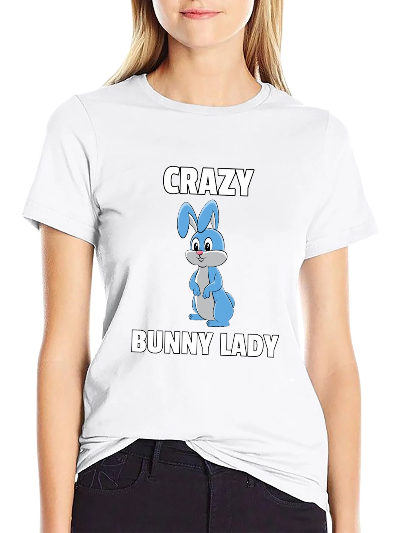 Camiseta Negra Crazy Bunny Lady