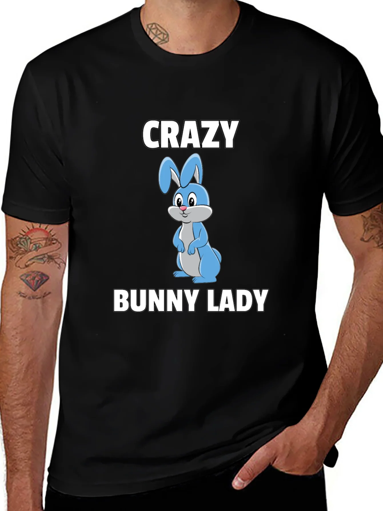 Camiseta Negra Crazy Bunny Lady