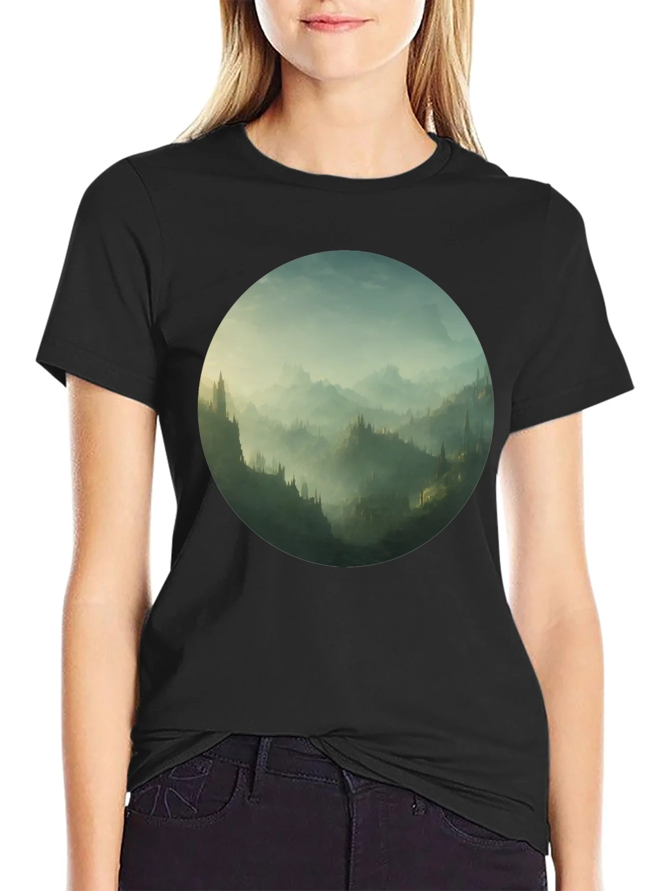 Rebbecca Mystic Mountain Vista Black T-Shirt
