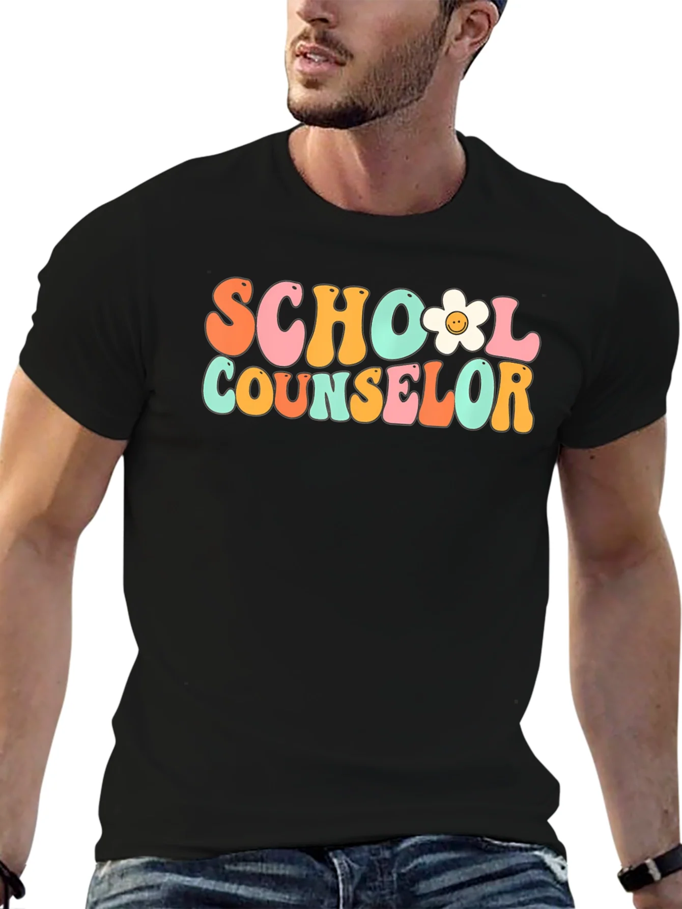 Rebbecca School Counselor Retro Style Graphic T-Shirt
