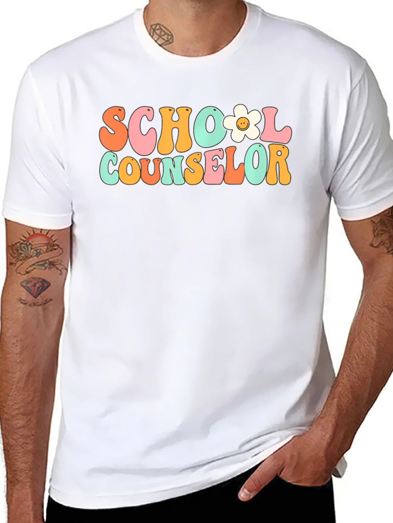 Rebbecca School Counselor Retro Style Graphic T-Shirt