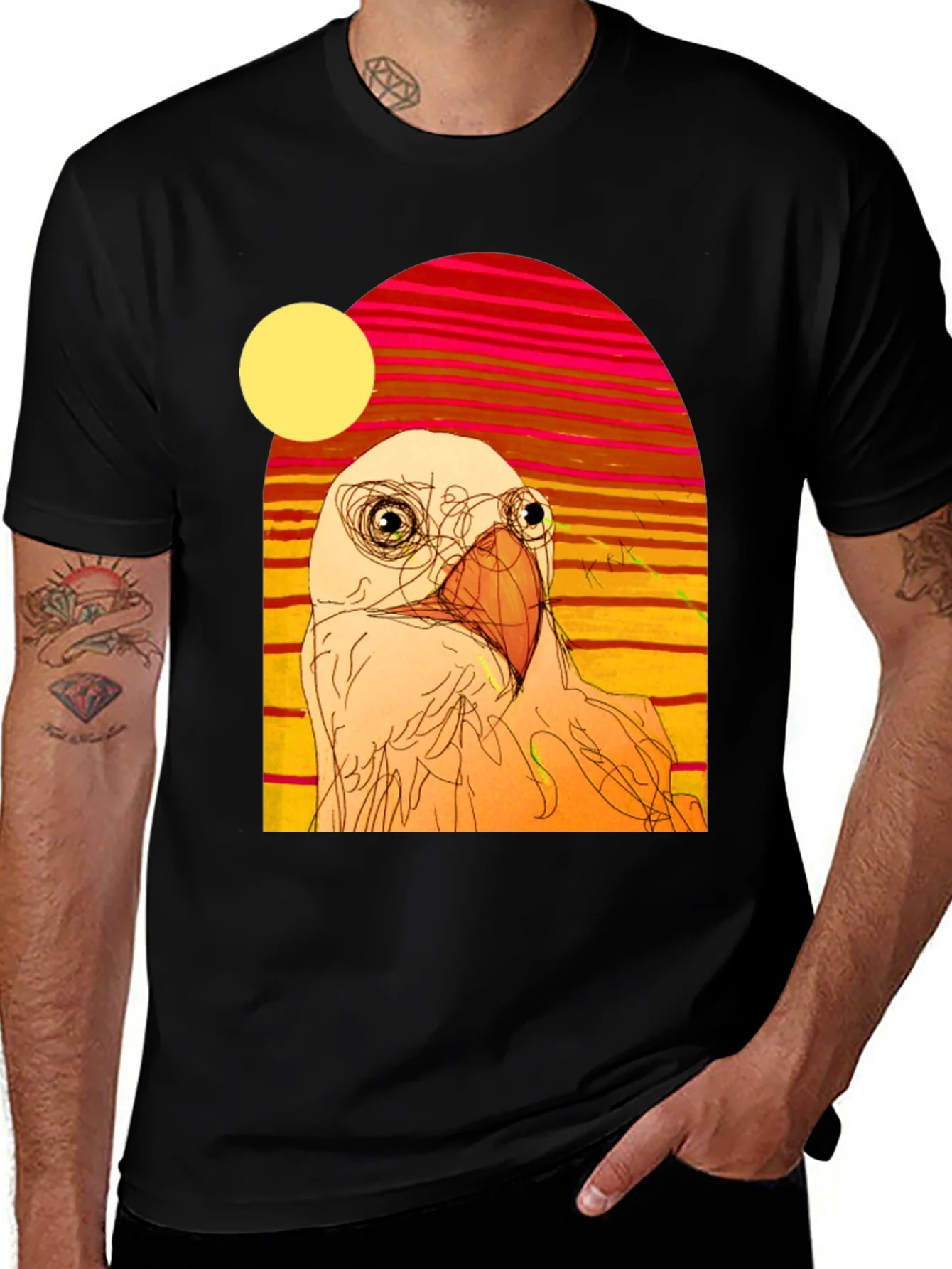 Rebbecca Abstract Bird Graphic T-Shirt