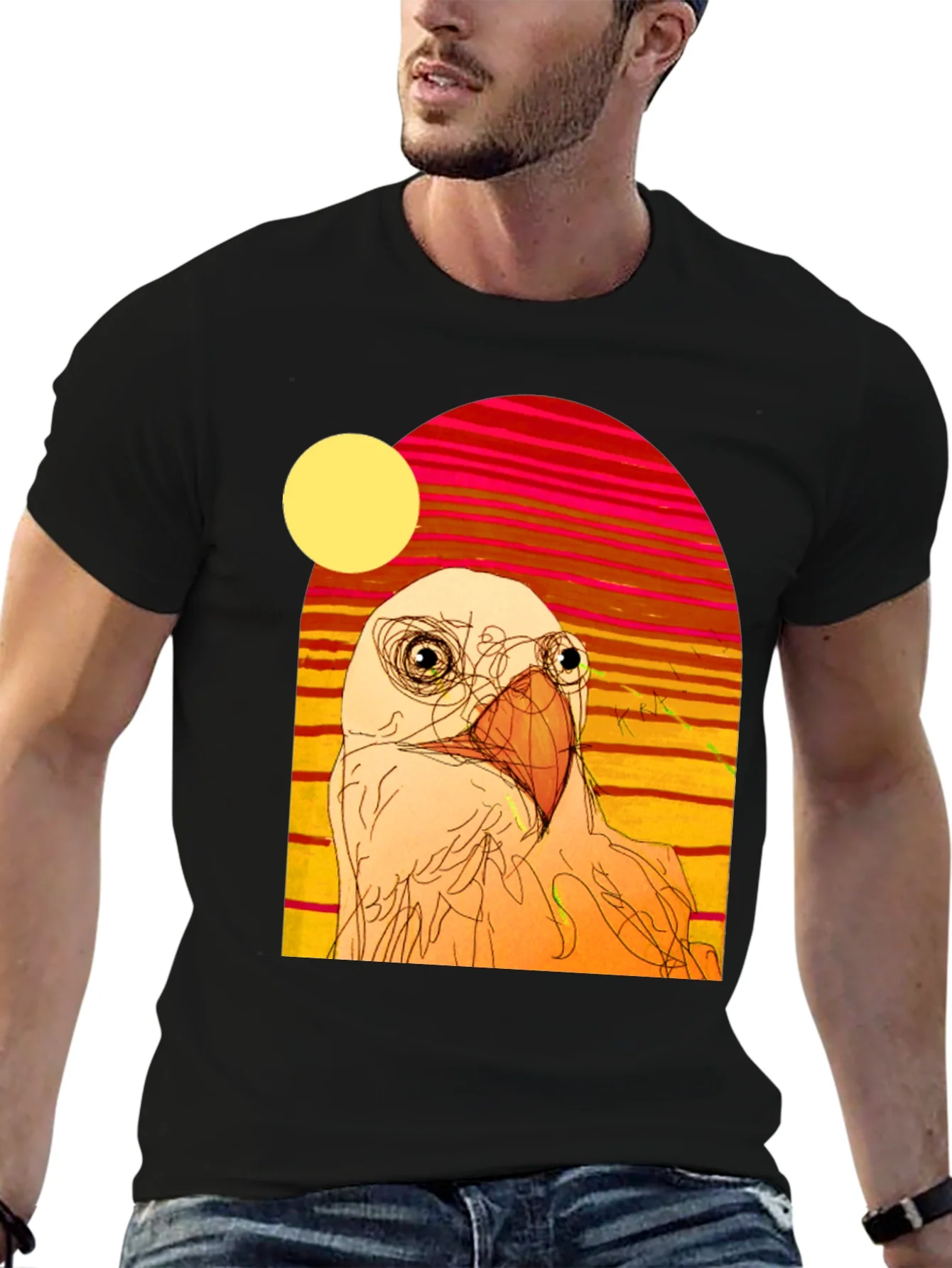 Rebbecca Abstract Bird Graphic T-Shirt