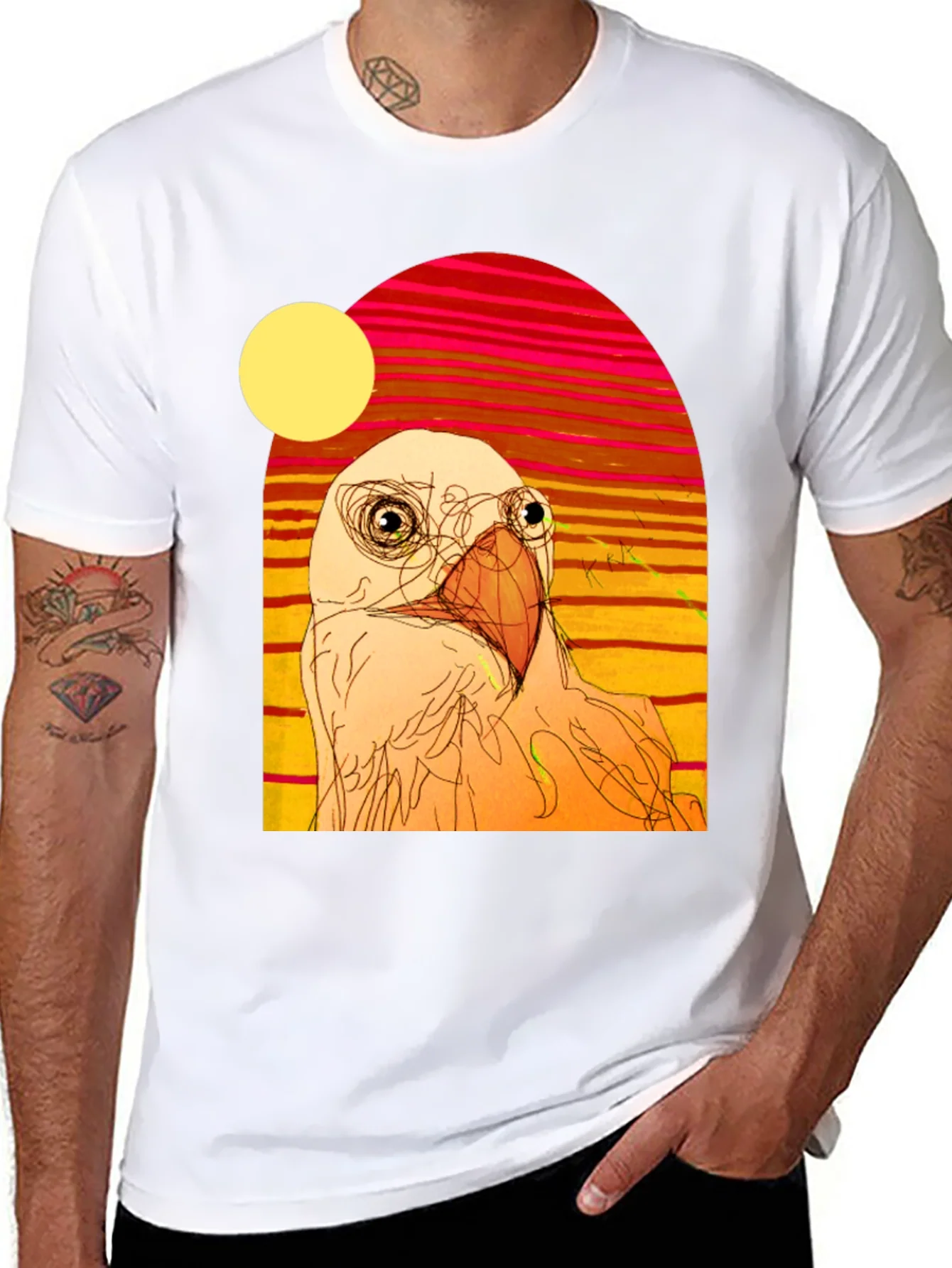 Rebbecca Abstract Bird Graphic T-Shirt