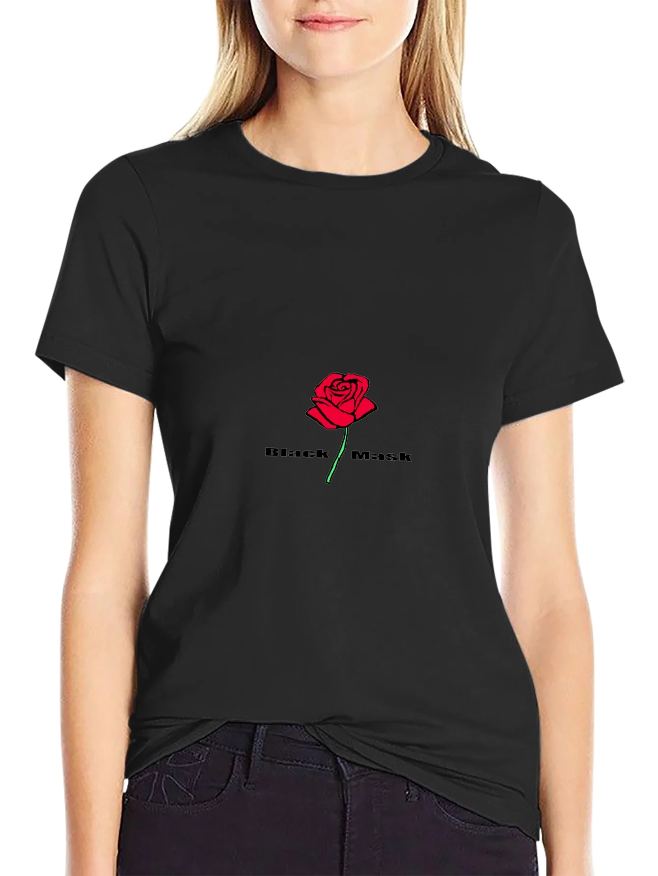 Rebbecca Black Mask Rose Graphic T-Shirt